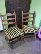 Krzesła rustykalne dębowe para solidne odnowione polakierowane