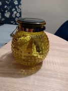 Lampka solarna szklany lampion żółty