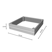 Podwyższona grządka kompozytowa 109x109x22 cm. Skrzynia do uprawy warzyw