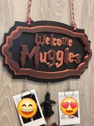 Tabliczka „Welcome Muggles” z 3 uchwytami 3D
