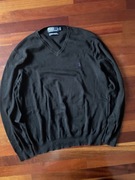 Czarny sweter Polo Ralph Lauren V-neck L fioletowe Logo