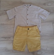 Komplet Zestaw H&M Koszula Krótki Rękaw + Spodenki r. 104