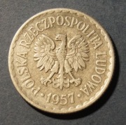 PRL 1 ZŁOTY 1957 r. Rocznik!!!