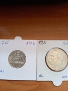 5 złoty 1935 r Piłsudski i 2 zlote 1936 r Żaglowiec , srebro