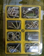 Puzzle IQ metalowe solidne 8szt w opakowaniu hit