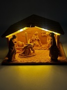 Szopka Bożonarodzeniowa z Podświetleniem Ala Drewno