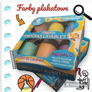 Farby plakatowe 6 kolorów metaliczne perłowe 