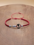 Bransoletka Psiaki – Burgundowa ze sznurka | Psia Łapka | Handmade