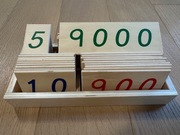 Duże drewniane tabliczki Montessori 1-9000 do wprowadzania pojęć liczbowych