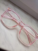 Okulary zerówki nowe pudrowy róż 