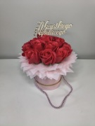 Flower box z różami mydlanymi prezent urodziny imieniny dzień mamy kobiety