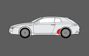 Naklejka folia bezbarwna ochronna błotnika lewa Alfa Romeo Brera 50505366