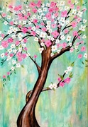 Obraz abstrakcyjny Drzewo kwitnące 