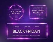 Świecący baner wyprzedażowy z okazji Black Friday