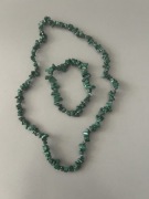 Zestaw biżuterii/ kamienie naturalne / ręczna robota/ malachit/