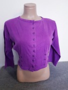 Fioletowa Bluzeczka do Pasa Bawełna rękaw 3/4