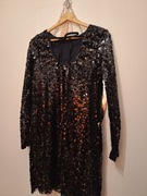 Czarna sukienka cekinowa mini New Look nowa UK 16