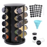 Obrotowy Stojak Na Przyprawy Organizer z 20 Słoiczkami Ze Stali Nierdzewnej