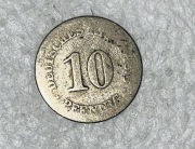 Moneta 10 PFENNIG chyba 1875