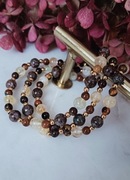 Komplet bransoletek z kamieni naturalnych CYTRYN TYGRYSIE OKO OBSYDIAN 