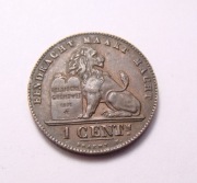 Belgia 1 cent 1907 PIĘKNA!