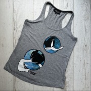 Szary top bluzka na ramiączkach Looney Tunes Kaczor Daffy cropp chillin M