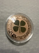 Srebrna Uncja Szczęścia z czterolistną koniczyną