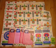 CEPELIA, papier pakowy 3 szt, torebki papierowe 8 szt, opakowania Prl