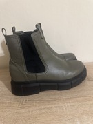 Botki W Kolorze Khaki Damskie