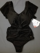 GATTA strój kąpielowy kostium jednoczęściowy czarny z falbanką L 40 NOWY
