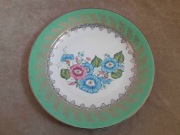 Talerz dekoracyjny Karolina 32 cm vintage PRL złocenia kwiaty duży