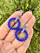 Chabrowe Kolczyki srebrne z japońskich koralików