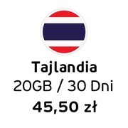eSIM do Tajlandii | 20 GB Internetu | 45,50 zł | Dostawa od ręki