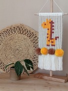 Makatka makrama gobelin żyrafa 