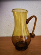 Dzbanek szklany miodowy desing PRL 