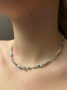 Naszyjnik Błękitny Wykonany z Kamieni Larimar Akwamaryn Topaz i Apatyt