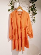 Sukienka PIECES boho pomarańczowa 100% bawełna
