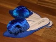 PINKAI chabrowe klapki z pomponem-38-OBLED! 