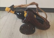 Wyjątkowy Stojak na wino armata unikatowy drewniany prezent