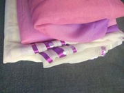 Zestaw zasłon ombre + firanka tiulowa z błyszczącym wzorem i lamówką 