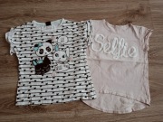 2 x Bluzka koszulka krótki rękaw rozm. 110/116  5-6lat