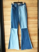 Dwukolorowe jeansy dzwony flare M Tall patchwork jak nowe