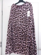 Spódnica panterka Uni S M L róż+czekolada, Made in Italy