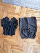 Komplet skórzany, spódniczka i kamizelka