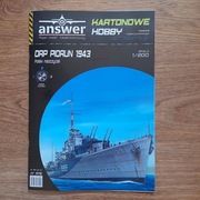 ORP Piorun, model kartonowy 1:200, wyd. ANSWER, stan bardzo dobry