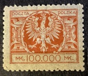POLSKA Fi.176*, 1924r. - Duży orzeł na tarczy barokowej