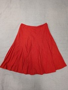 Elegancka czerwona lniana spódnica Wallis 38 jak nowa
