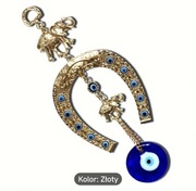 Turecki niebieski Oko Podkowa Złota ze słoniem i Wstążka