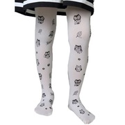 Białe Rajstopy sówki 152/158