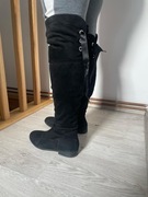 Długie buty zamszowe